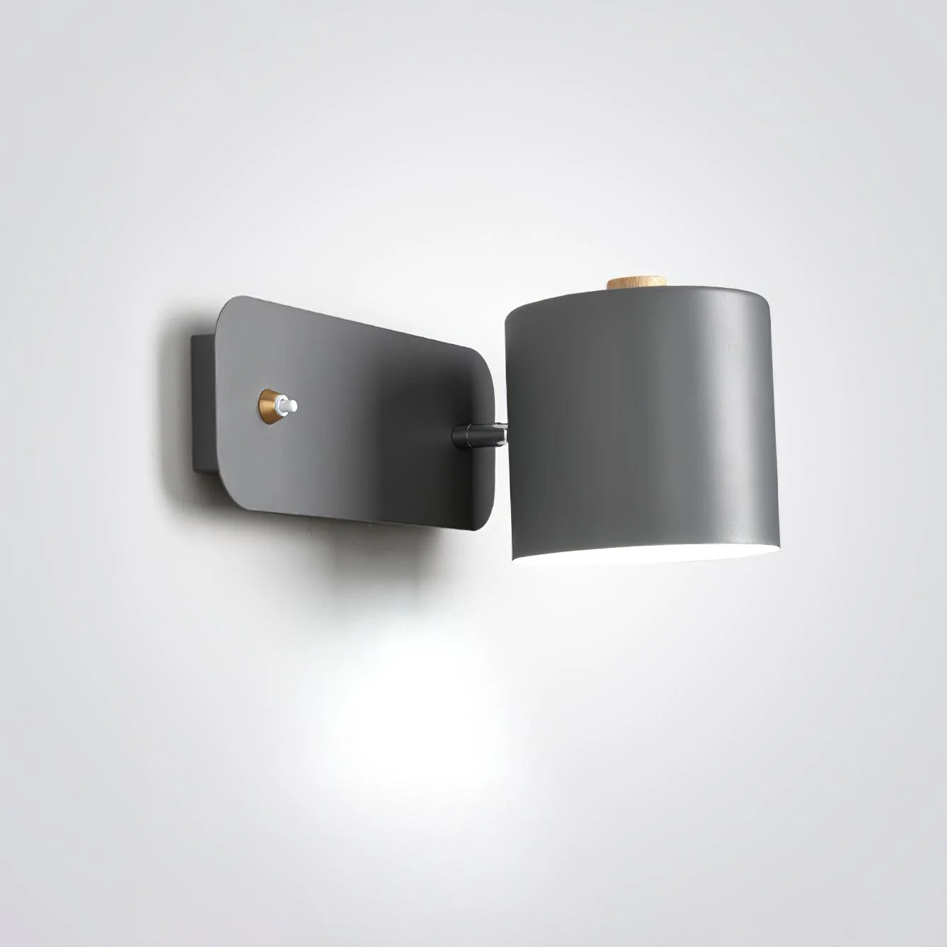 Настенный светильник Rotatable Cylinder Plug-in - ∅13см x 30см, белый