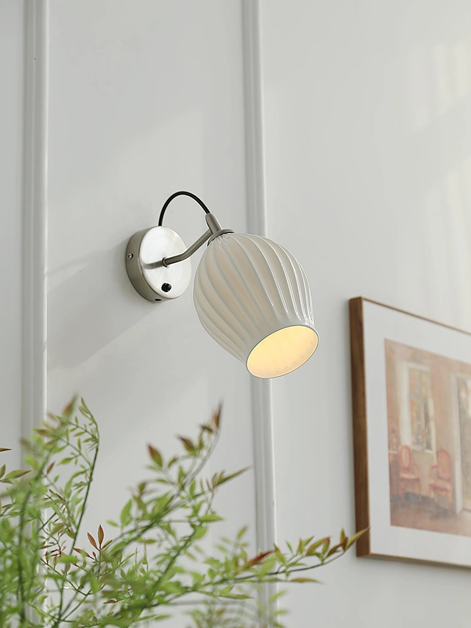 Ceramic Ribbed Wall light - Set of 2 / Copper