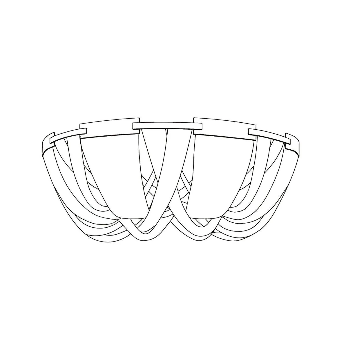 Потолочный светильник Tassel Aluminum Chain - ∅50см x 30см, серебряный