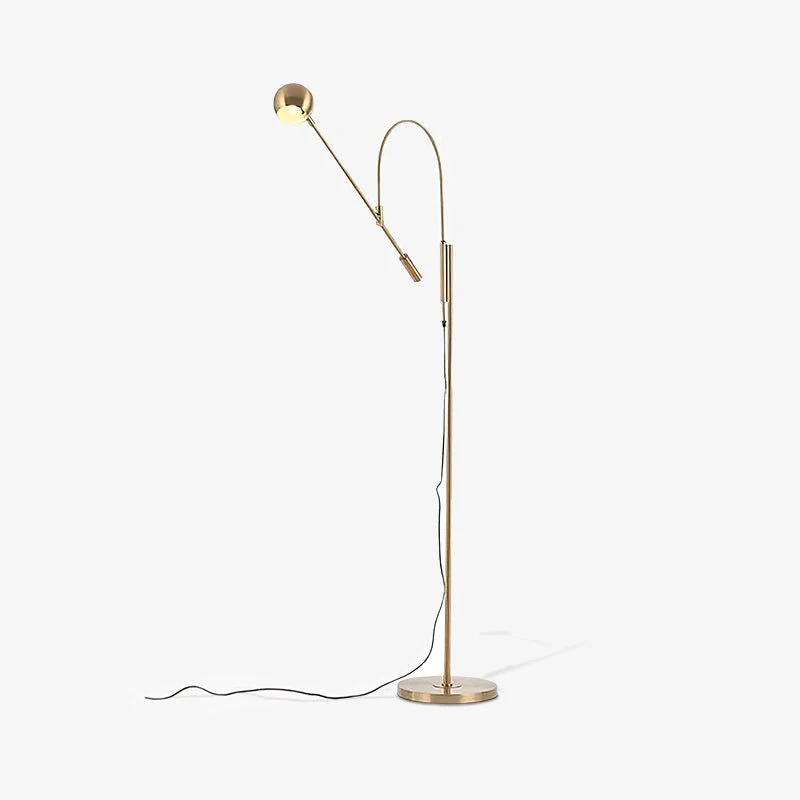 Scandinavian Floor Lamp - W 33.5″ x H 61″ / W 85cm x H 155cm / Gold / UK plug