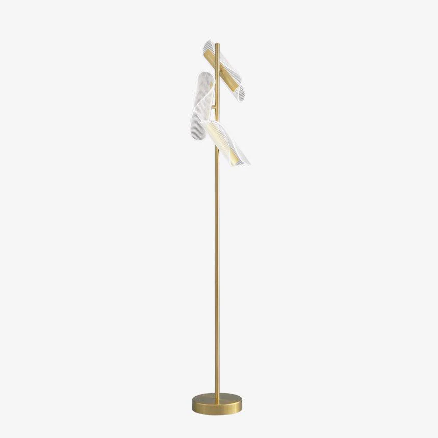 Flame Floor Lamp - ∅ 7.8″ x H 59″ / Dia 20cm x H 150cm / Gold / UK plug