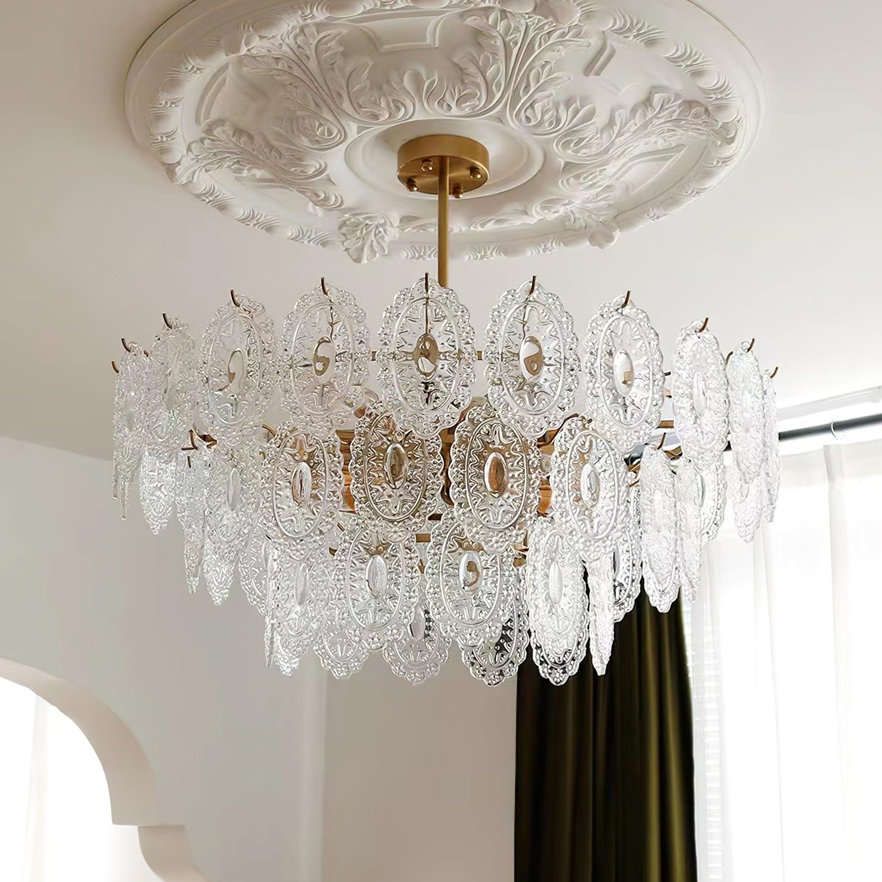 Люстра Wave Glass - ∅40см x 25см, золотой, прозрачный