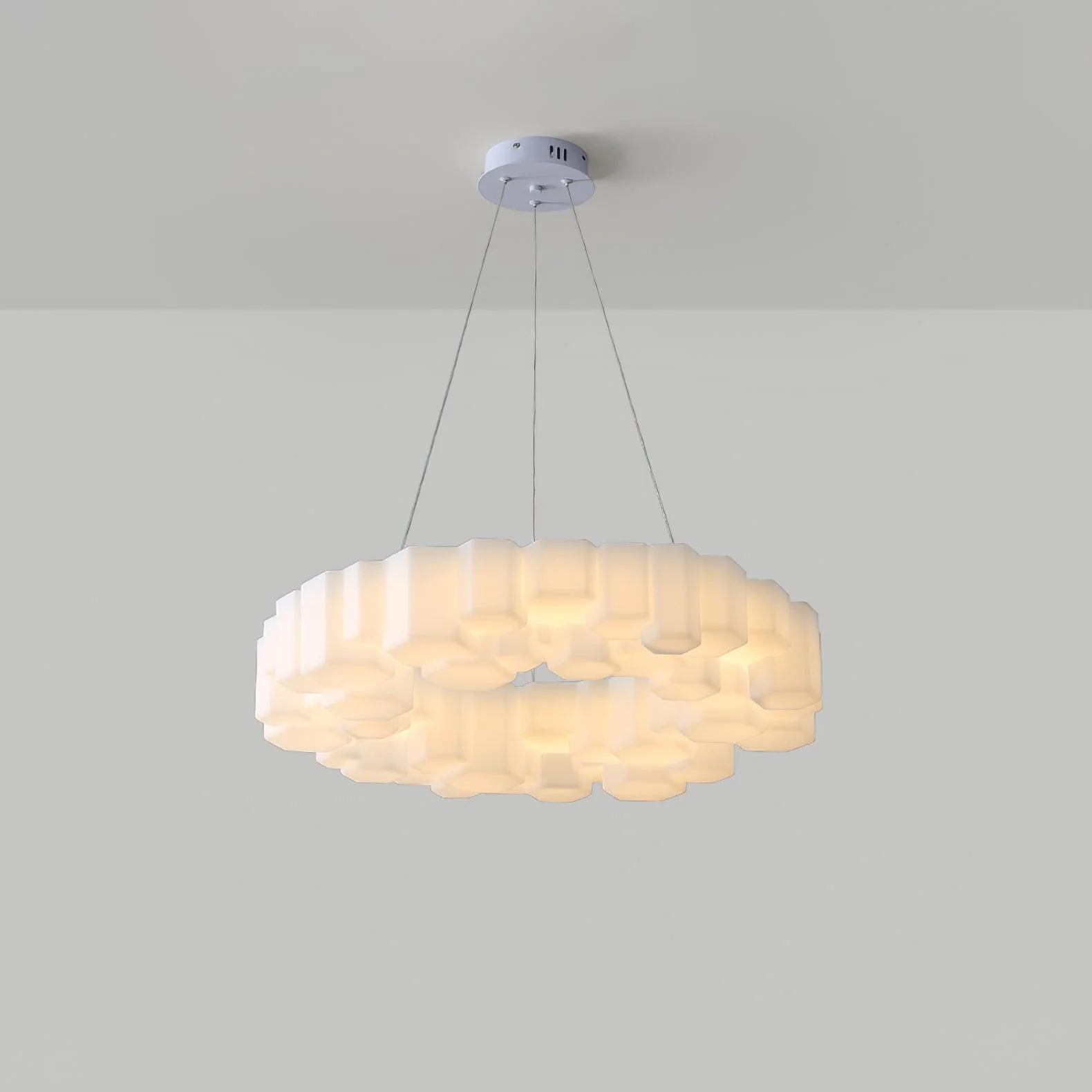 Люстра Honeycomb - ∅68см x 15см, белый, холодный свет