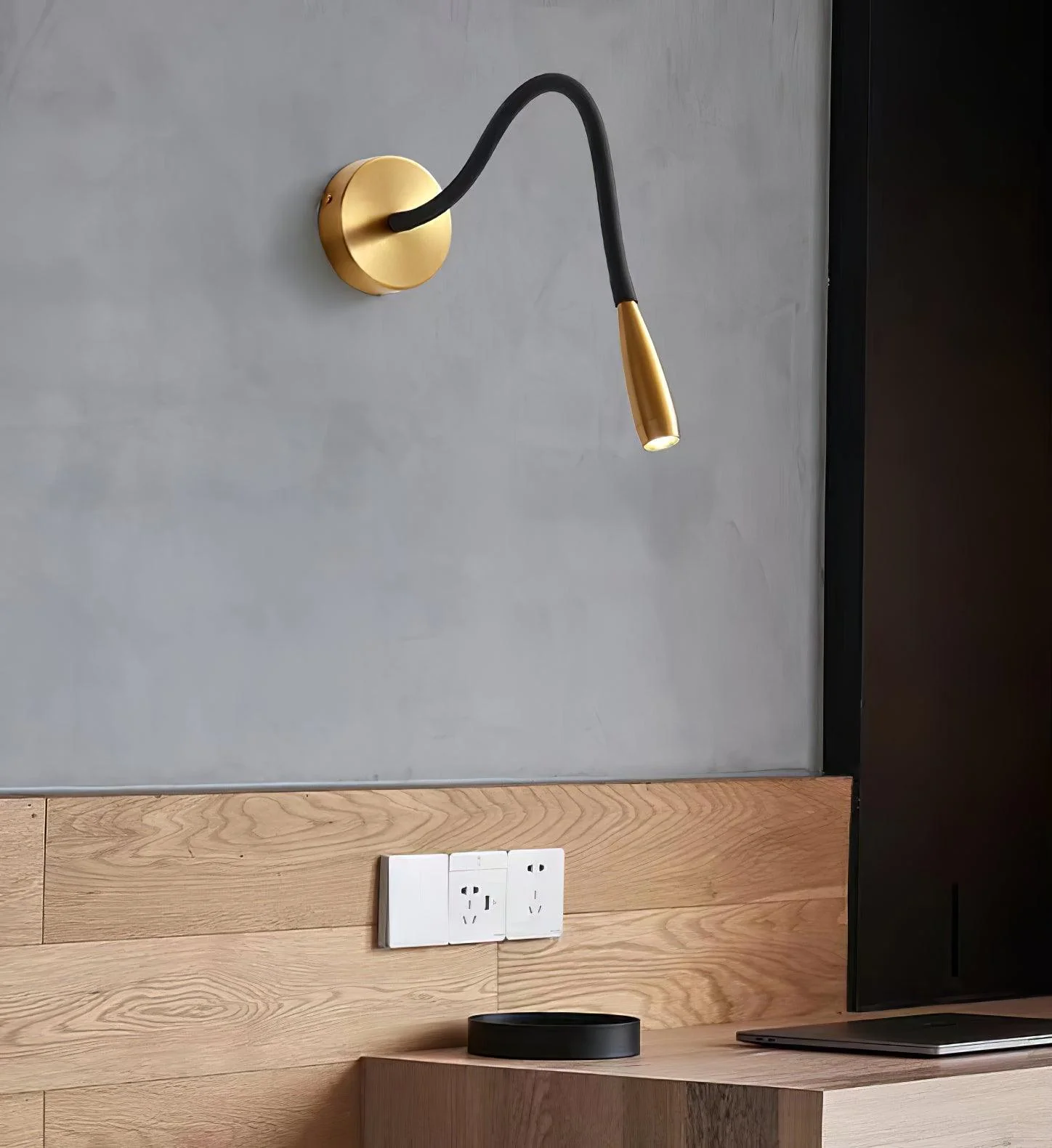 Flexi Hose Wall Light - ∅ 3.9″ x H 10.8″ / Dia 10cm x H 27.5cm Set of 2 / Gold / Cool Light
