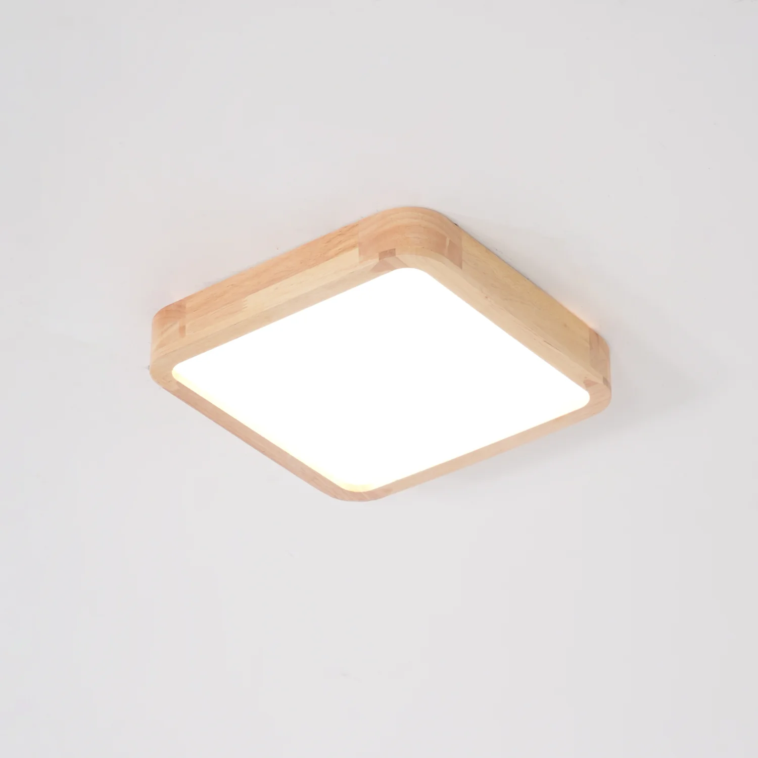 Потолочный светильник Wooden Geometric - ∅40см x 7см, дерево, теплый свет