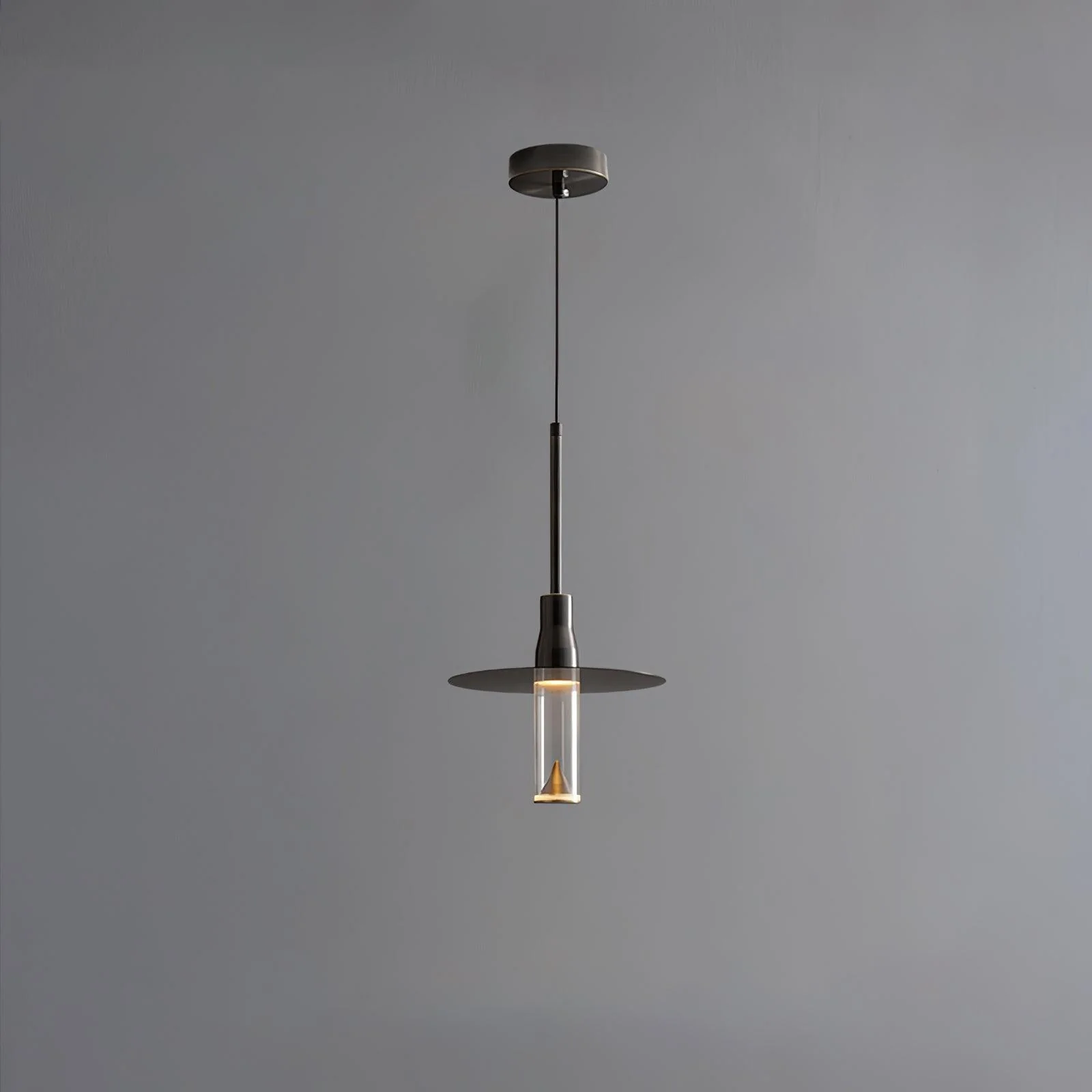 Подвесной светильник Hat Plate - модель B, ∅20см x 35см, черный, 3000-6500К