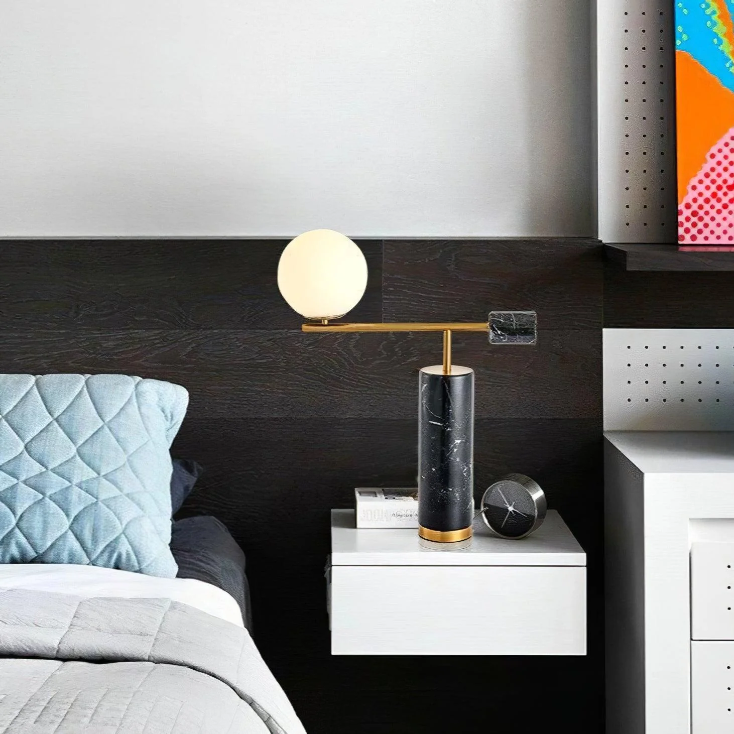 Bendik Ceramic Desk Lamp - ∅ 19.7″ x H 25.2″ / Dia 50cm x H 64cm / Black+Gold / AU plug