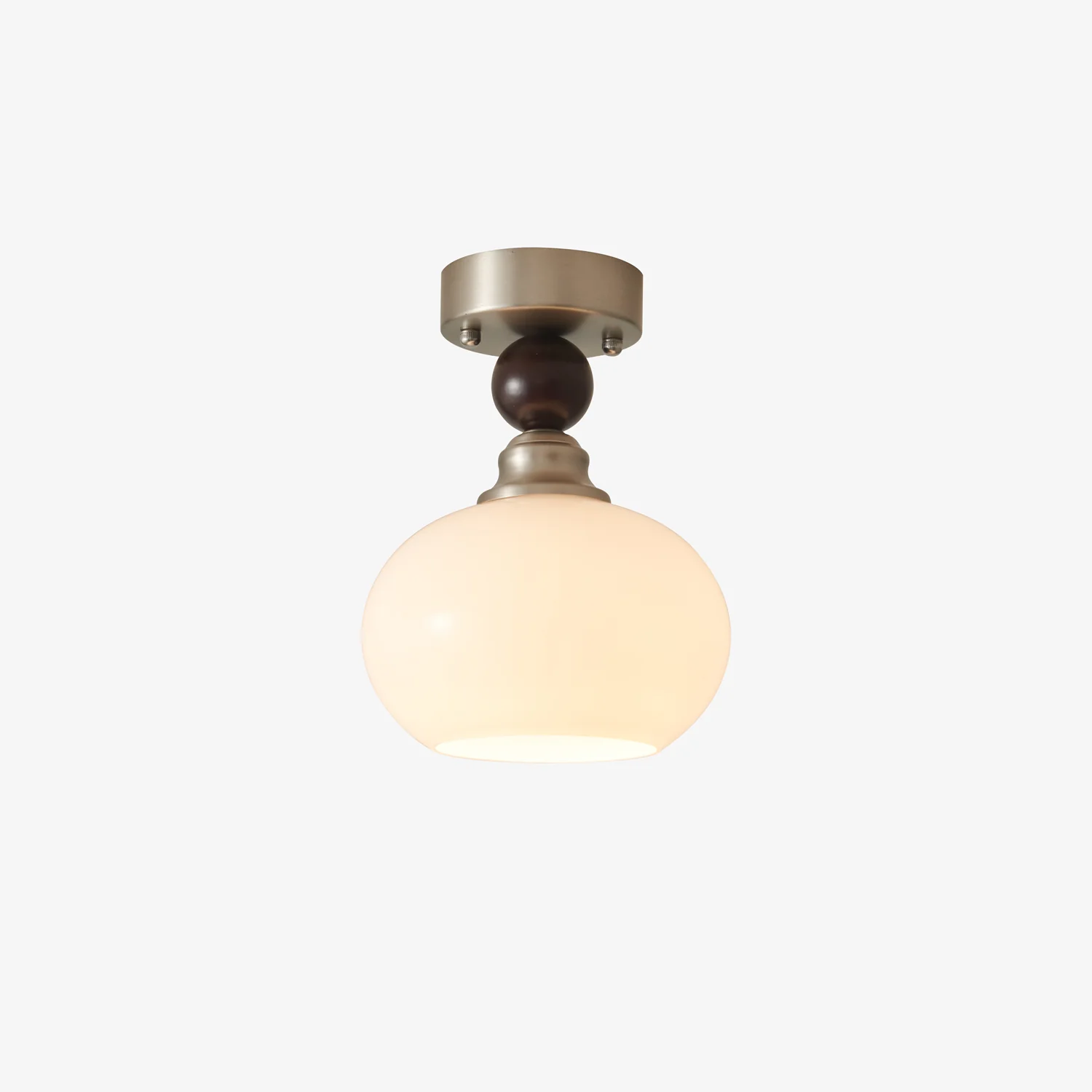 Потолочный светильник Pearl Sphere - модель B ∅40см x 10см, никель, белый