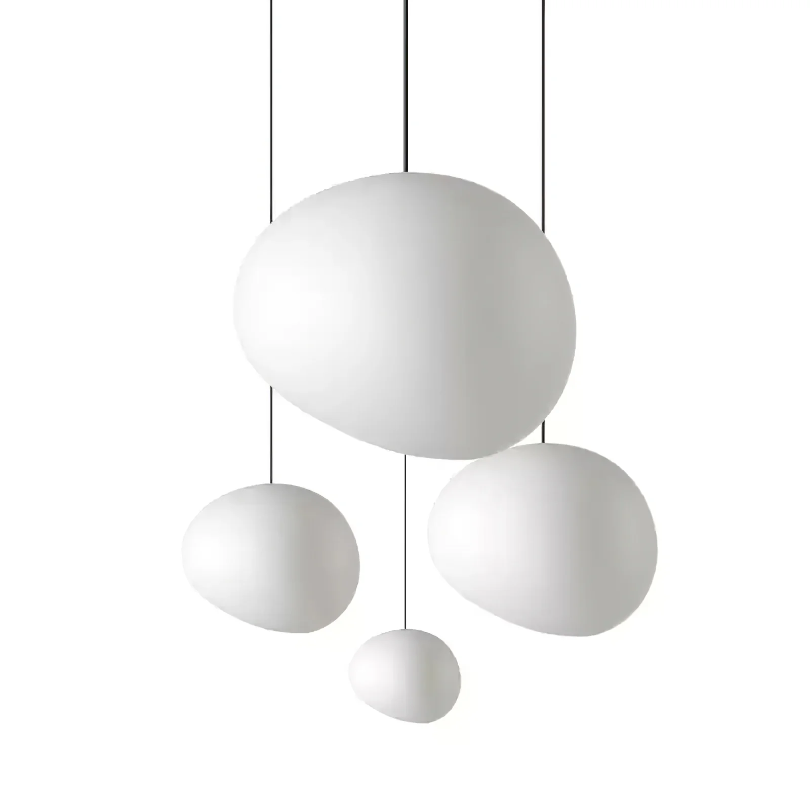 Подвесной светильник Gregg Stone Shape Glass - ∅23см x 16см, белый, теплый свет