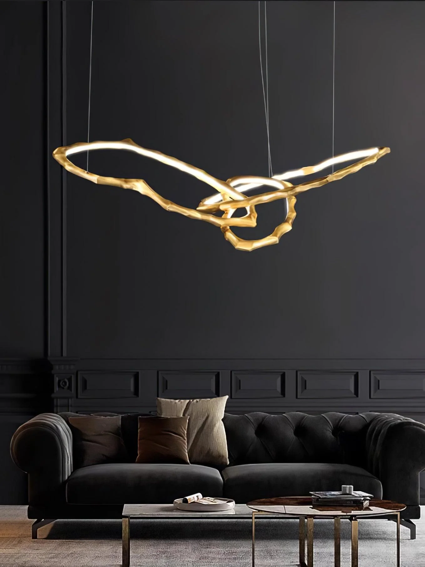 Люстра Cloud Rings Series Brass - ∅823см x 244см x 138см, золотой, белый, теплый свет