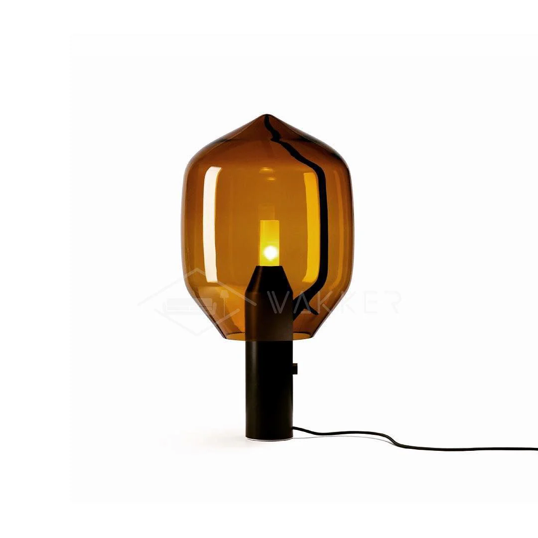 Настольный светильник Lighthouse - ∅22см x 48см, черный мрамор, дымчатое стекло