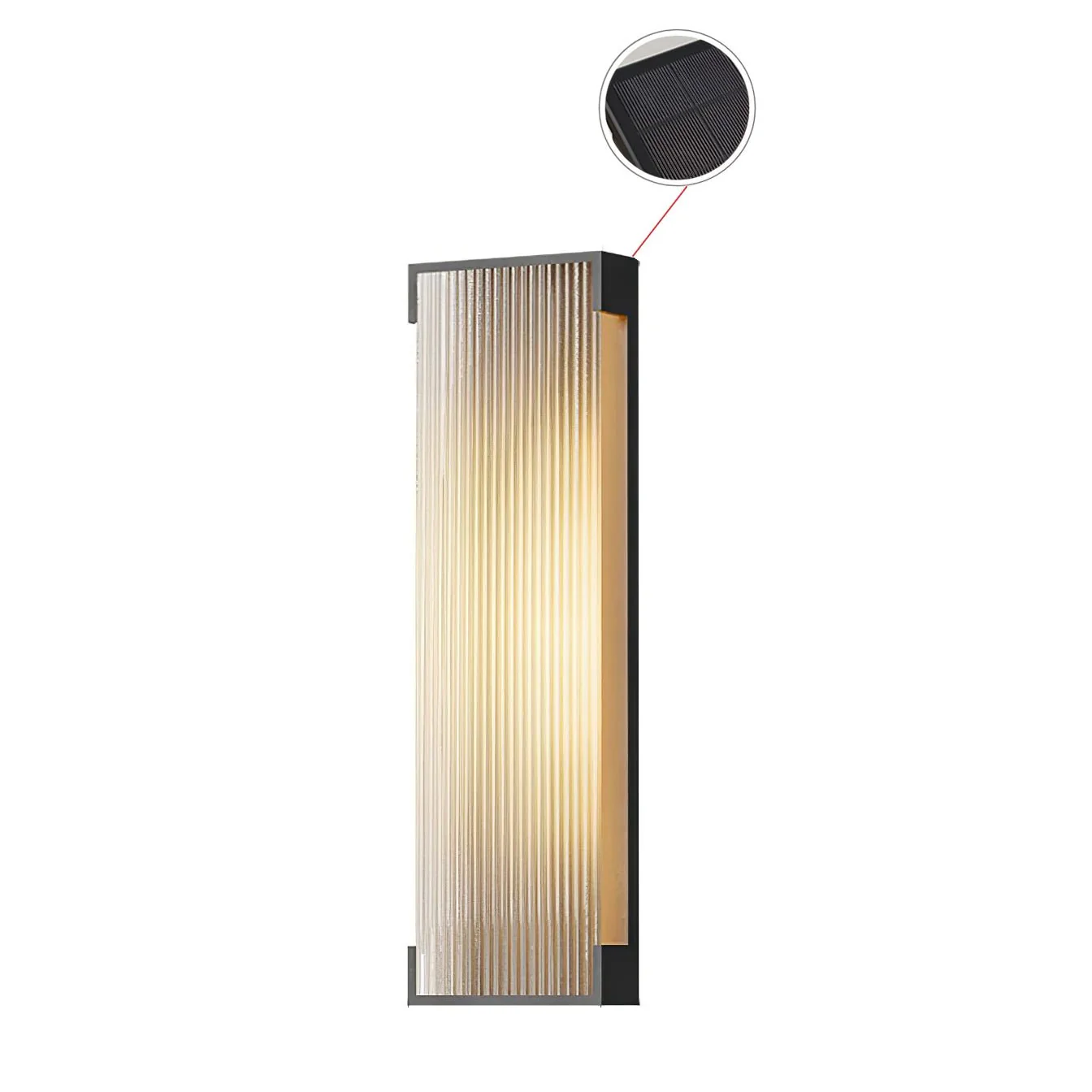 Уличный светильник Rectangular Solar - 15см x 50см x 5см, теплый свет