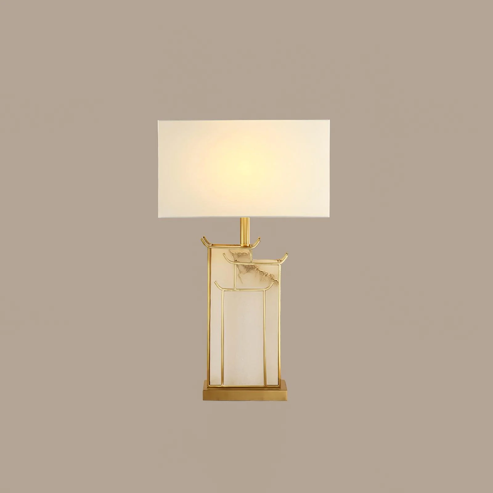 July Table Lamp - ∅ 15.7″ x H 26.7″ / Dia 40cm x H 68cm / Gold+White / AU plug