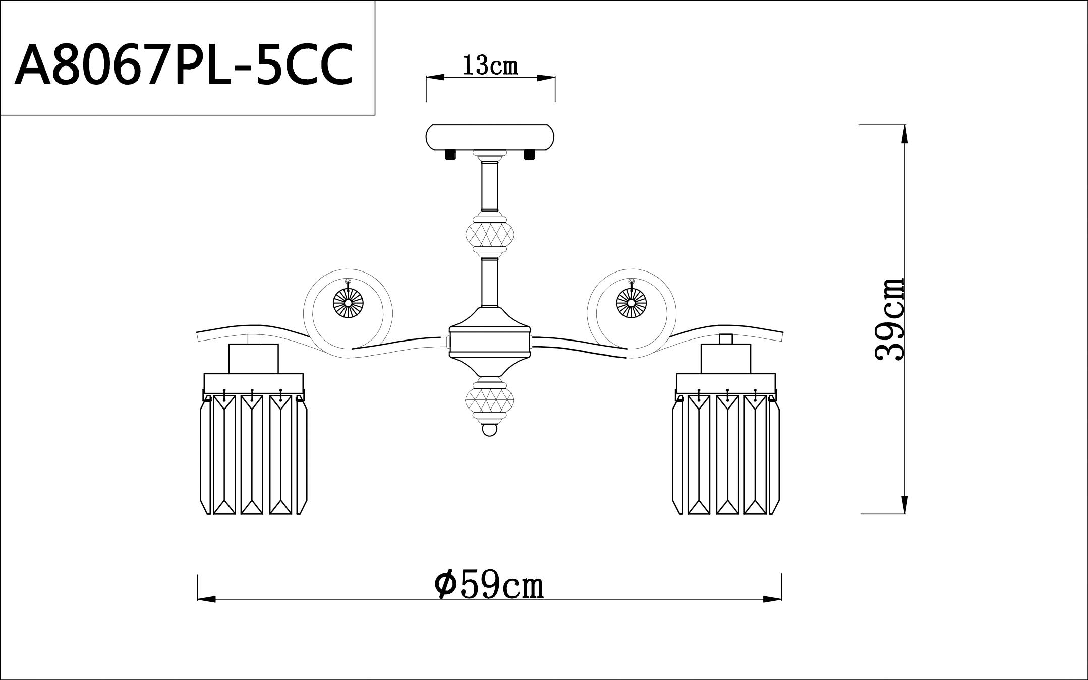 Люстра Arte Lamp SOPHIE A8067PL-5CC