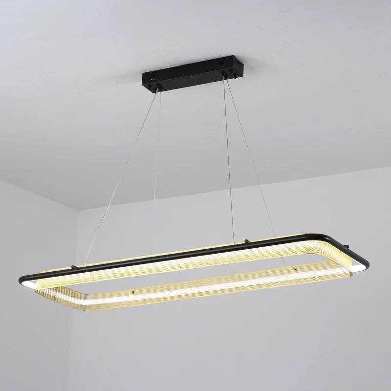 Люстра Acrylic LED Round - 3 яруса: ∅60см + ∅80см + ∅100см, черный, янтарь, теплый свет