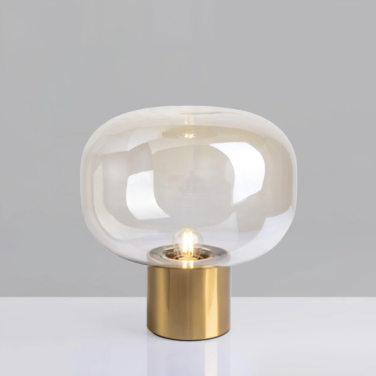 Noak Table Lamp - ∅ 11.8″ x H 16.1″/ Dia 30cm x H 41cm / Gold & Smoke Gray / AU plug