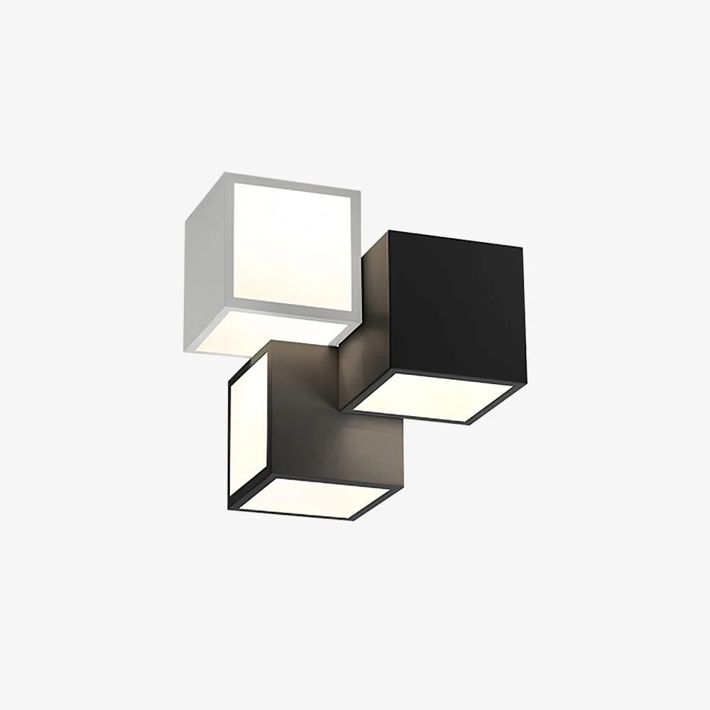 Потолочный светильник Geometric - ∅30см x 30см, черный, теплый свет