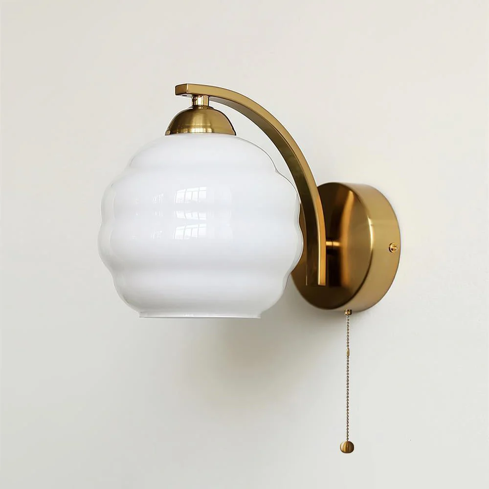 Gatsby Wall Lamp - ∅ 5.9″ x H 6.3″ / Dia 15cm x H 16cm / Chrome+Beige / Set of 2
