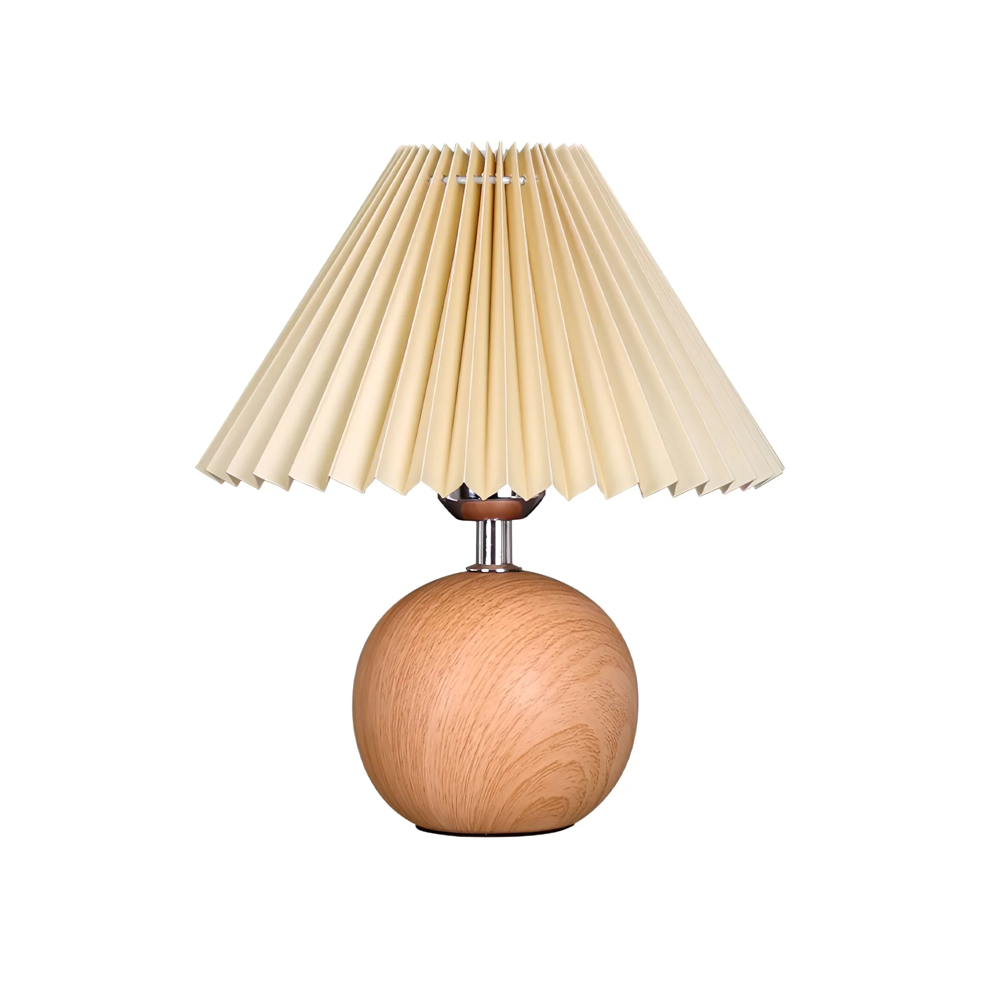 Настольный светильник Wooden Pleated - ∅28см х 30см, натуральное дерево, бежевый