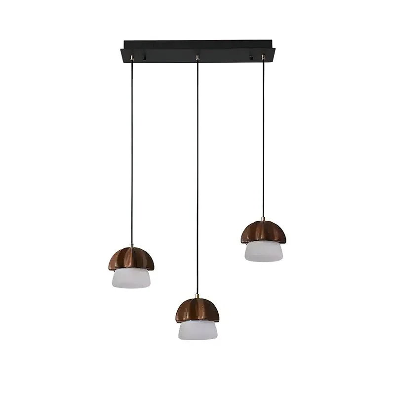 Люстра Mushroom Cluster - 1 плафон ∅12см x 13см, орех, теплый свет