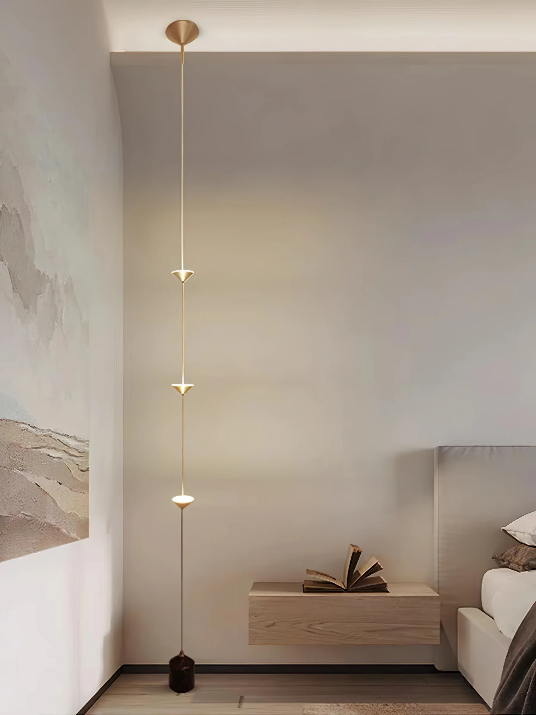 Soreluna Floor Lamp - ∅ 3.9″ x H 126″ / Dia 10cm x H 320cm / Gold & Black / US plug