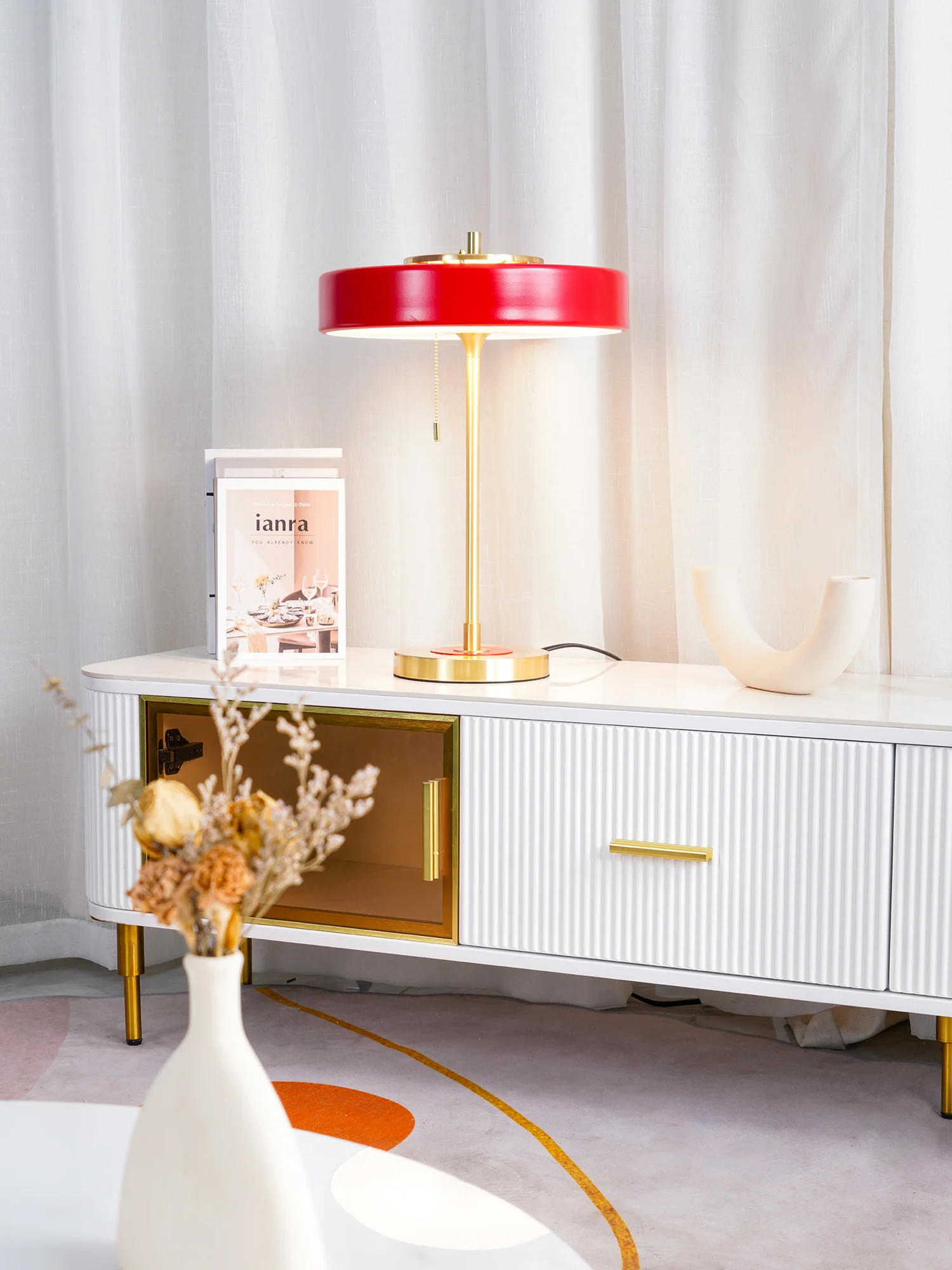 Настольный светильник Revolve - ∅35см x 48см, золотой, синий