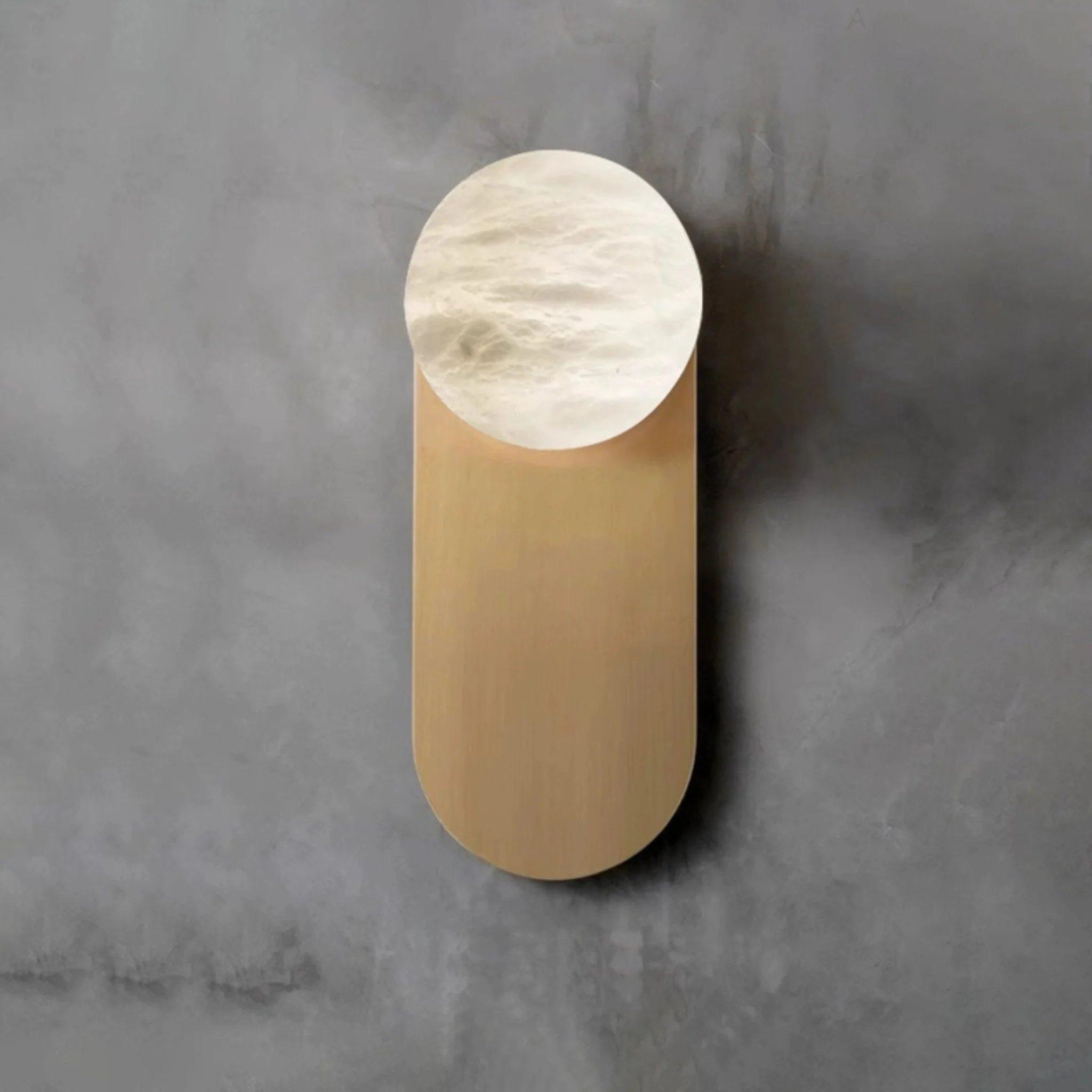 Adrion Alabaster Wall Light - ∅ 4.7″ x H 11.8″ / Dia 12cm x H 30cm / Copper & White / Set Of 2