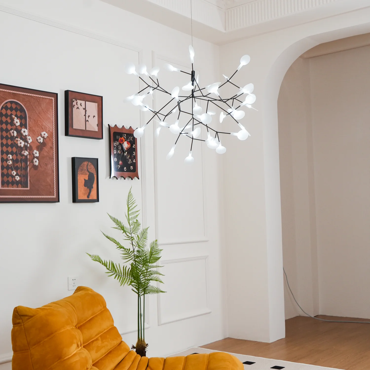 Люстра Black Firefly LED - 135 источников света ∅105см x 30см, черный, холодный свет, диммер
