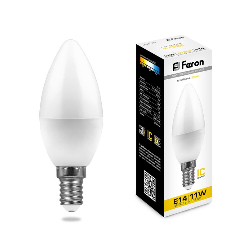 Лампа светодиодная Feron E14 11W 2700K 25941