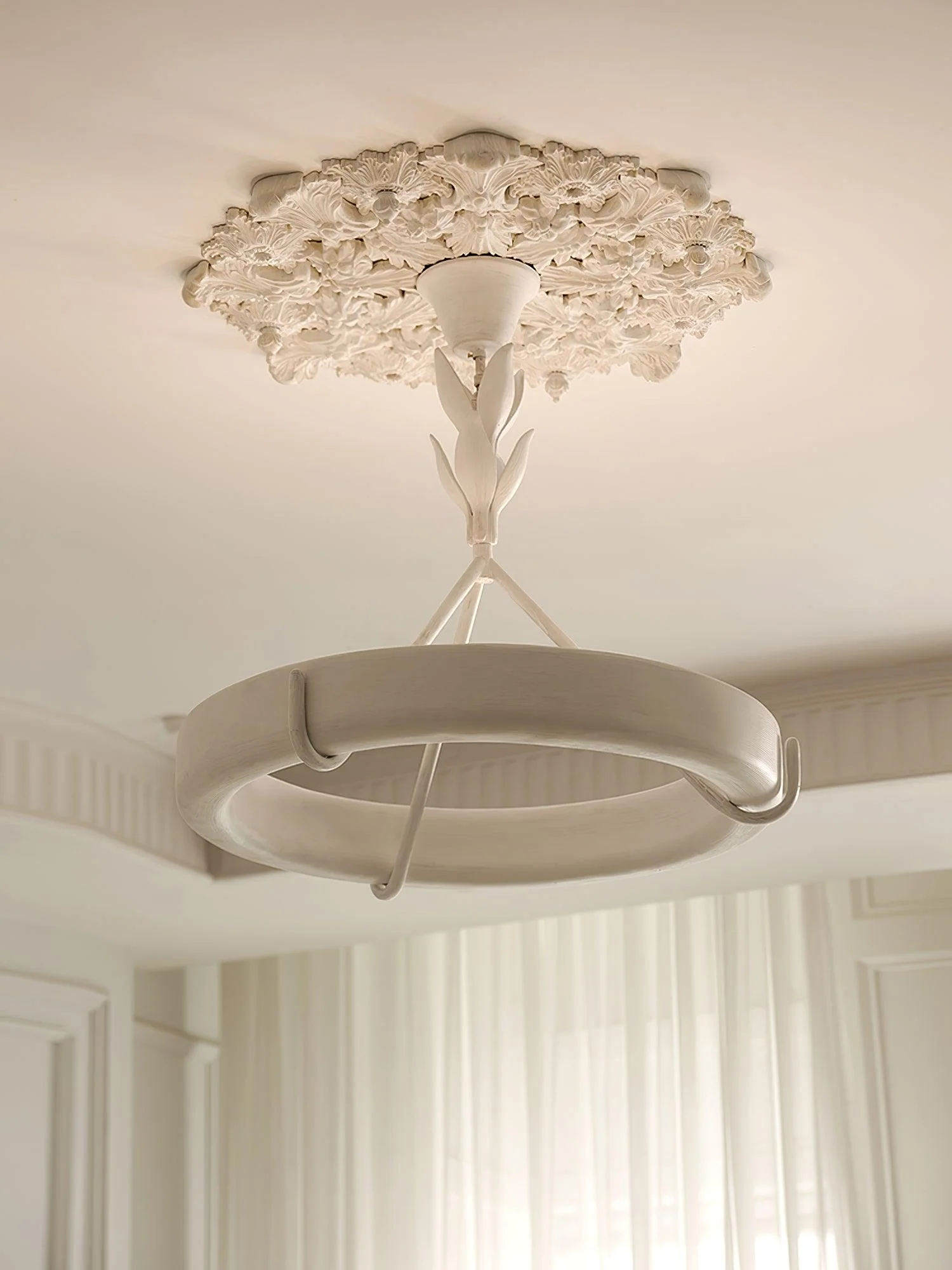 Люстра Tinsley Plaster - ∅80см x 65см, белый, теплый свет