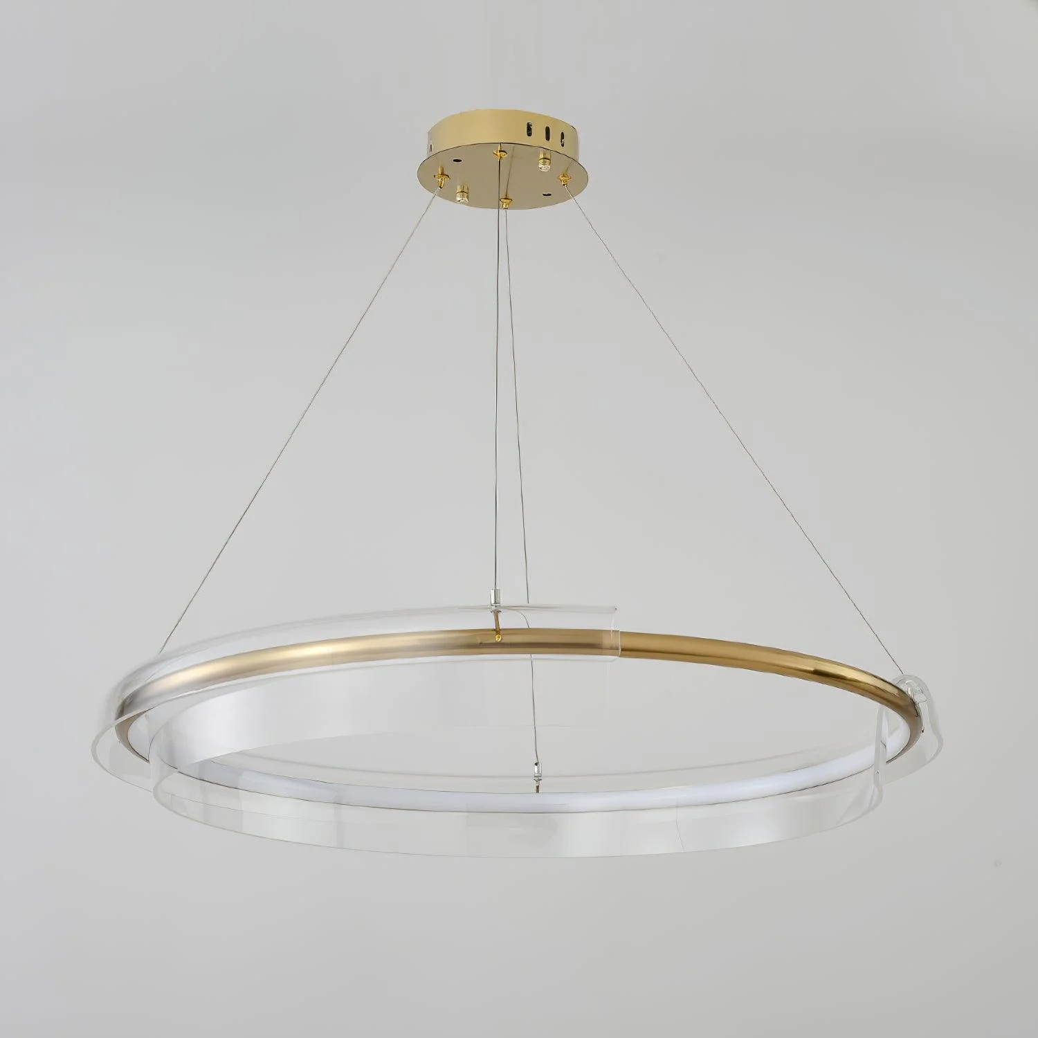 Люстра Solstice LED - ∅80см x 150см, золотой, прозрачный, теплый свет