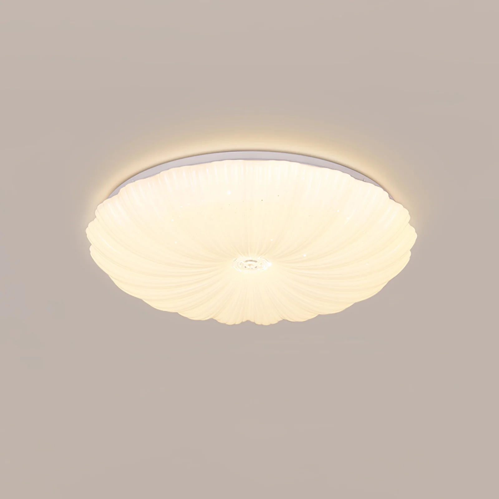 Потолочный светильник Acrylic Shell Round - ∅60см x 10см, белый, холодный свет