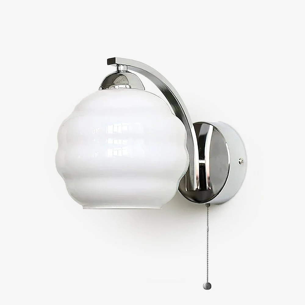 Gatsby Wall Lamp - ∅ 5.9″ x H 6.3″ / Dia 15cm x H 16cm / Chrome+Beige / Set of 2