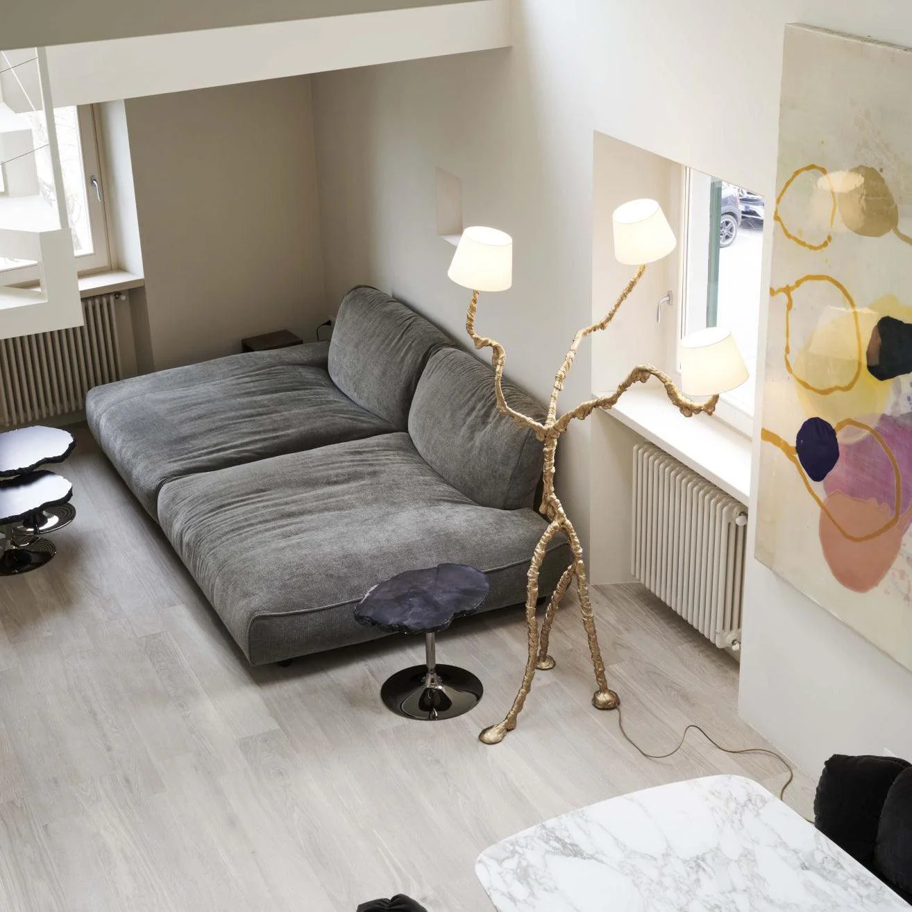 Ines Floor Lamp - ∅ 31.5″ x H 78.7″ / Dia 80cm x H 200cm / Brass / UK plug