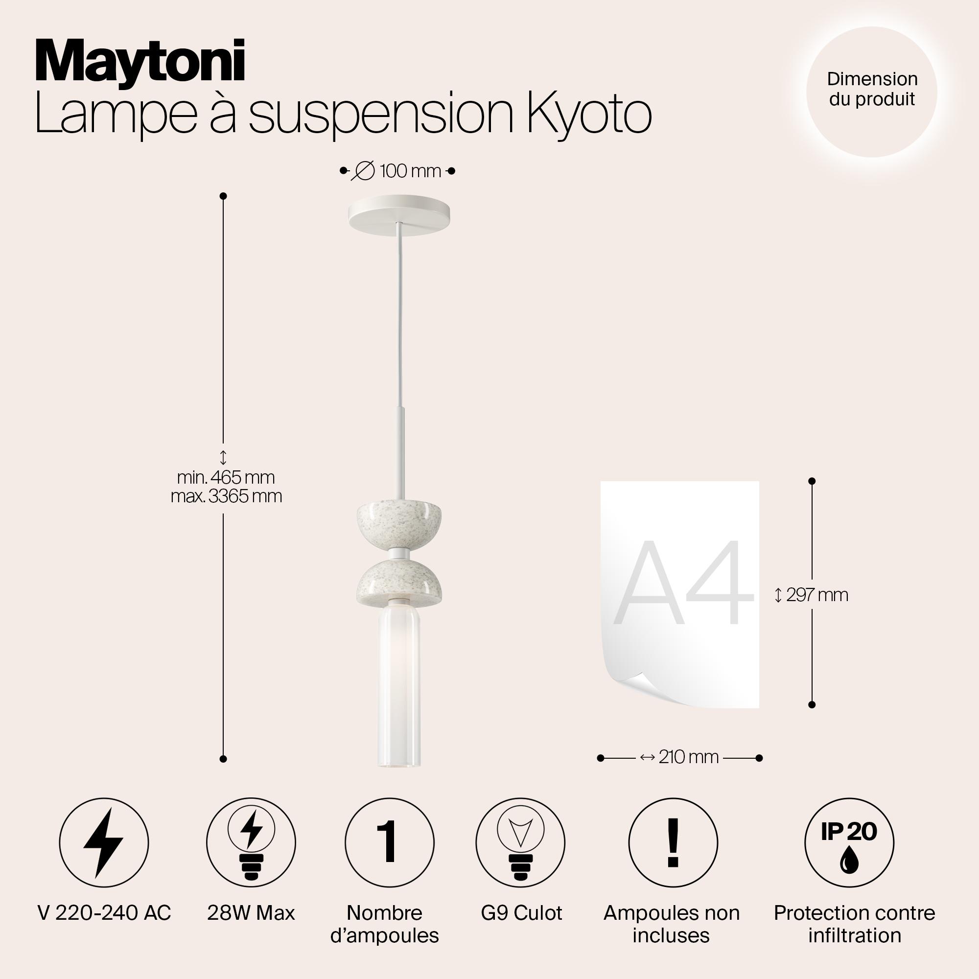 Подвесной светильник Maytoni Kyoto 220-240V 28W IP20 3000K MOD178PL-01W
