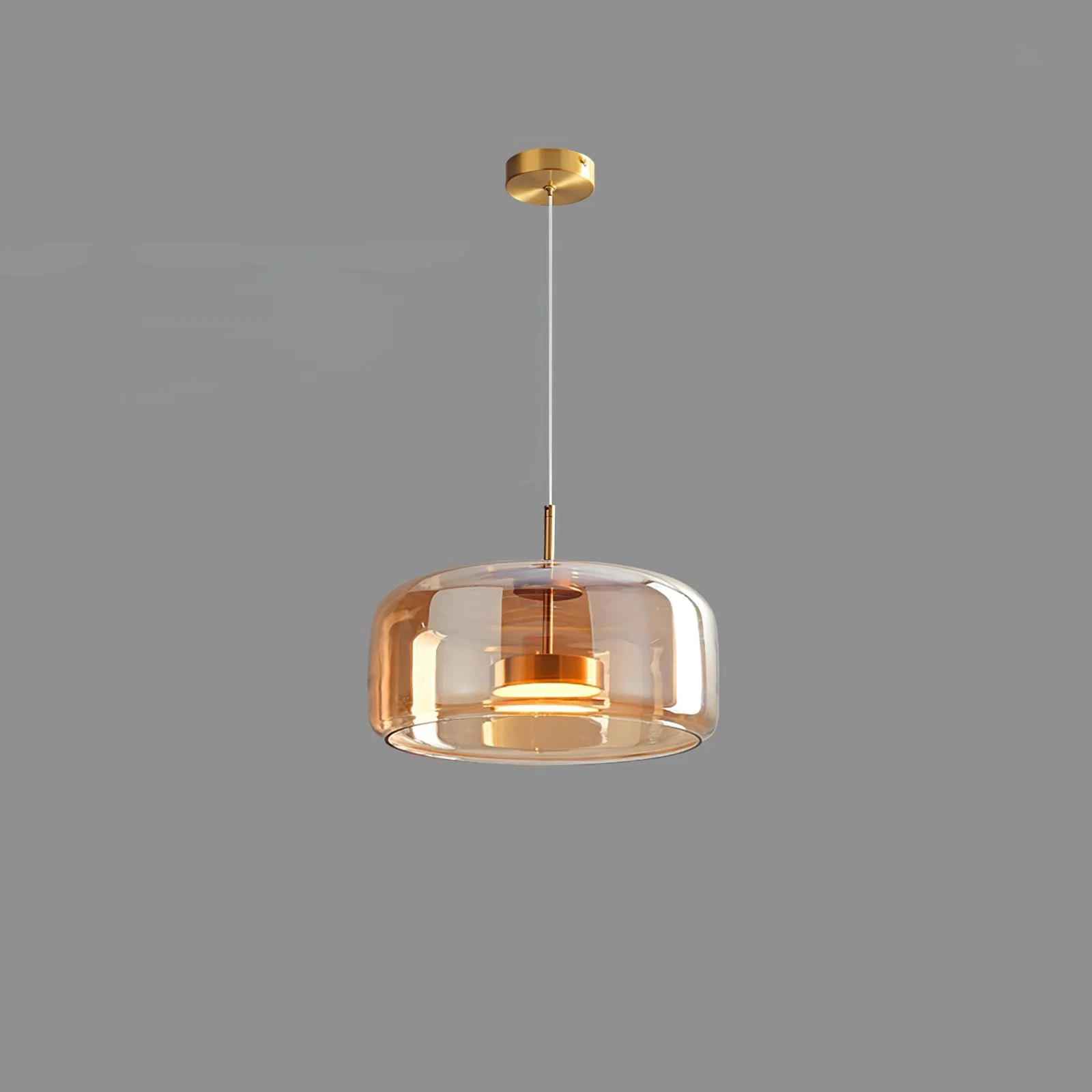 Подвесной светильник Metro Sphere Glass - ∅26см x 25см, черный, дымчато-серый, теплый свет