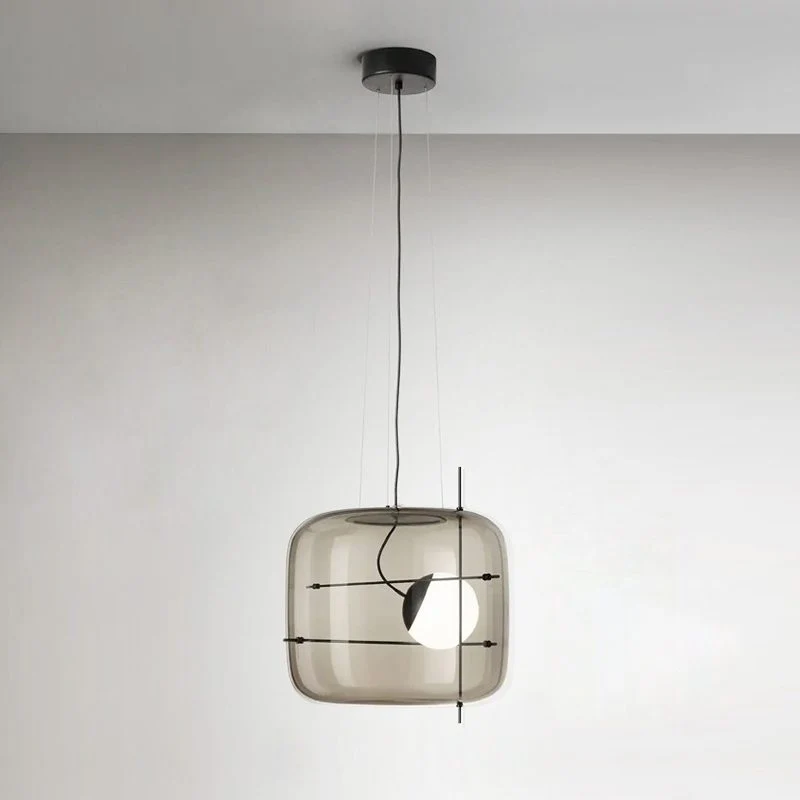 Подвесной светильник Plot Glass - ∅38см x 28см, прозрачный, черный