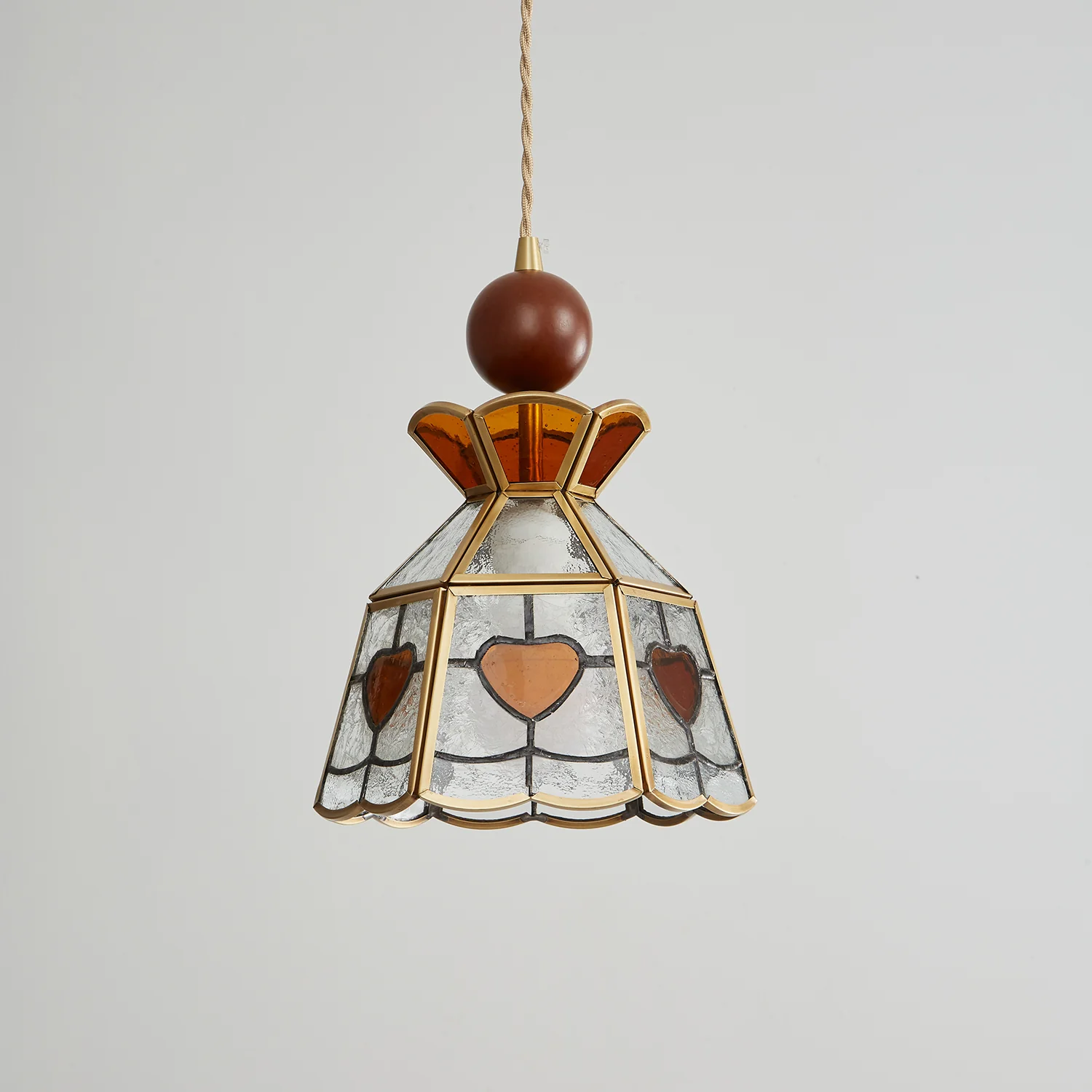 Подвесной светильник Tiffany Stained Glass - модель E, ∅22см x 35см, золотой