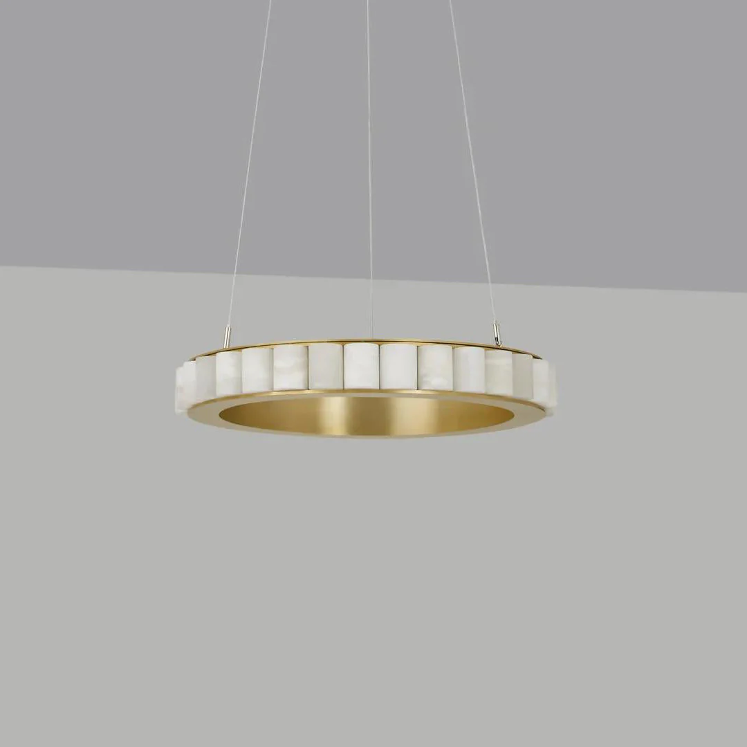 Люстра Alabaster Avalon Halo - ∅60см x 8см, черный, теплый свет