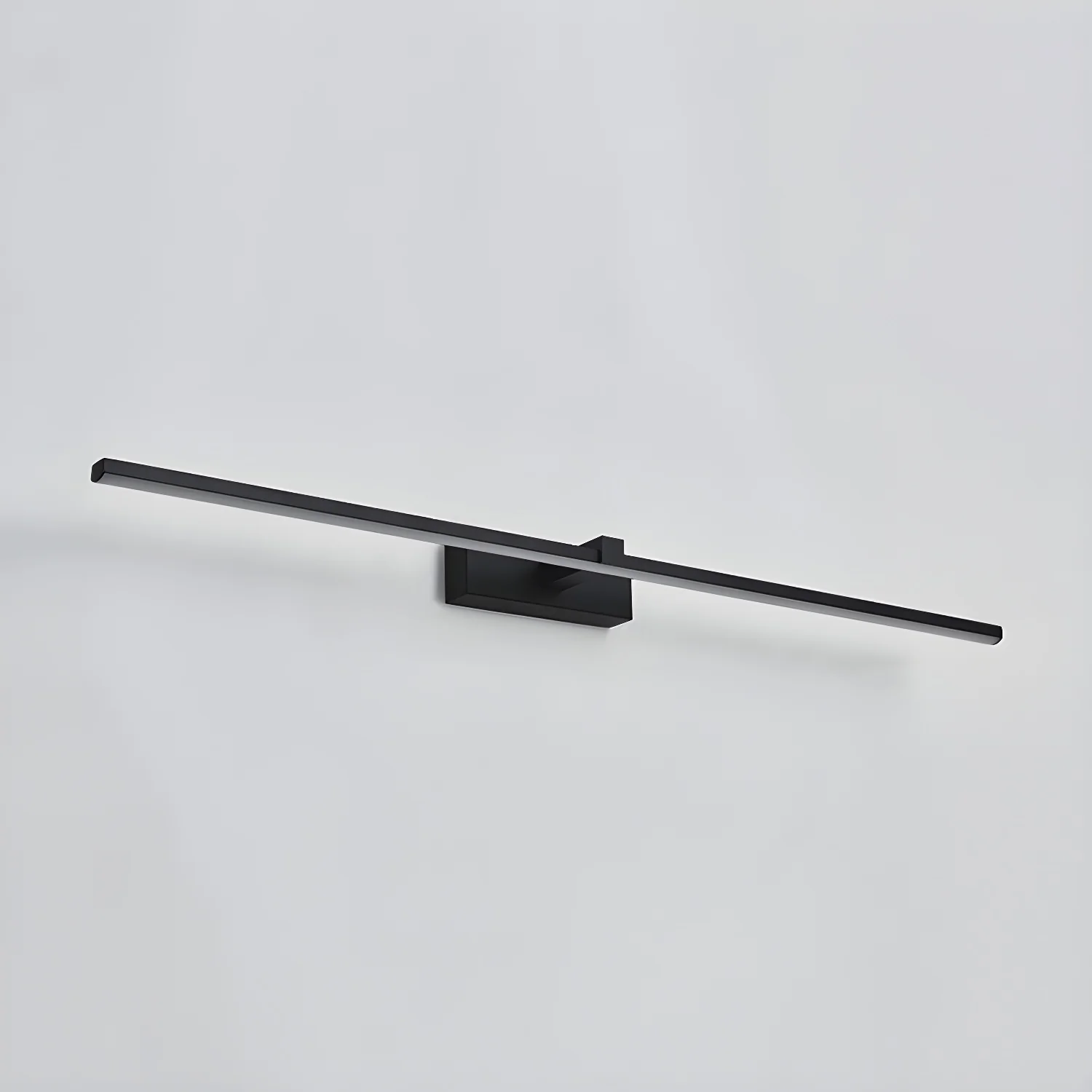 Metal Linear Mirror Wall Light - ∅ 23.6″ x H 3.1″ / Black & Warm Light / Set Of 2