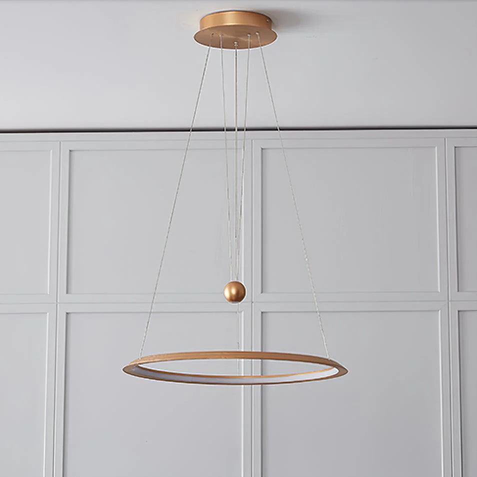 Люстра Circular LED - ∅60см x 150см, розовое золото, холодный свет
