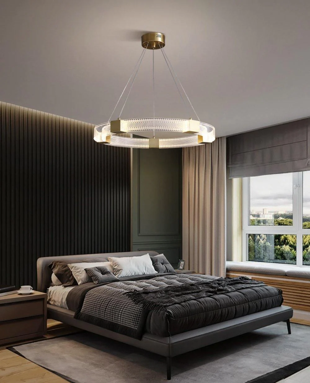 Люстра Parallel Ring LED - ∅65см + ∅80см x 150см, теплый свет