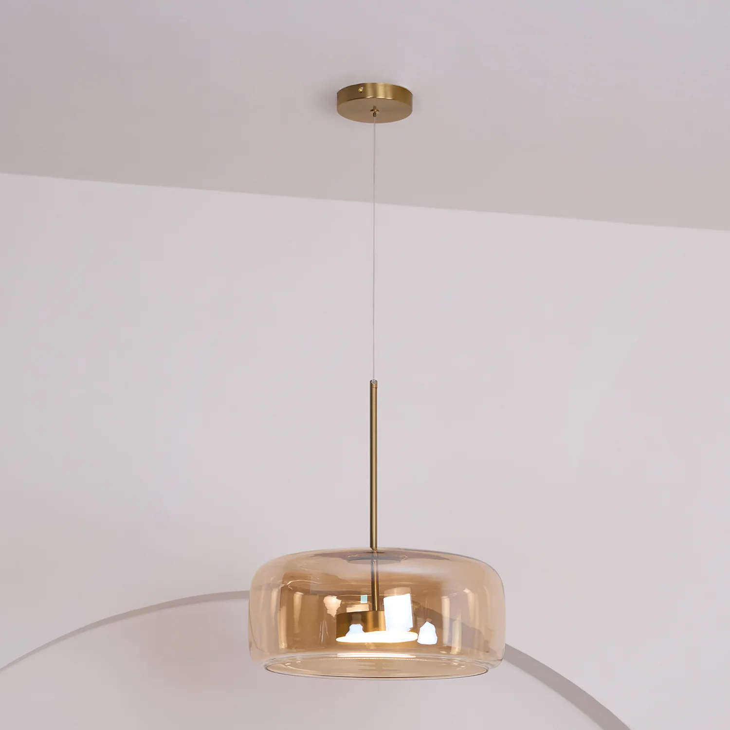 Подвесной светильник Metro Sphere Glass - ∅26см x 25см, черный, дымчато-серый, теплый свет