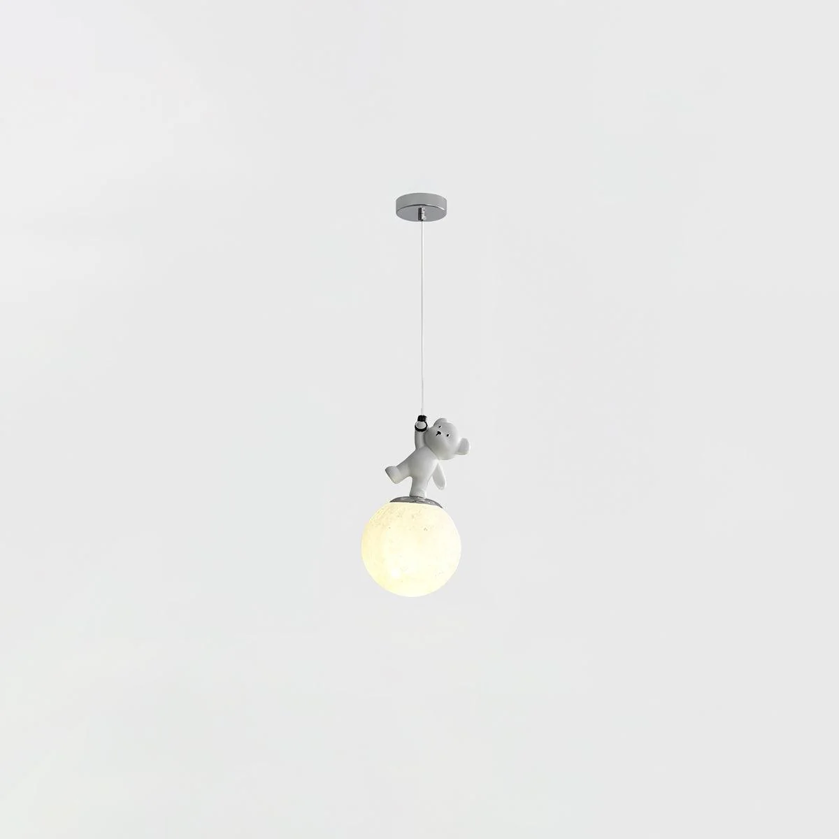 Подвесной светильник Animal And Moon - White dolphin ∅15см х 27см, хром