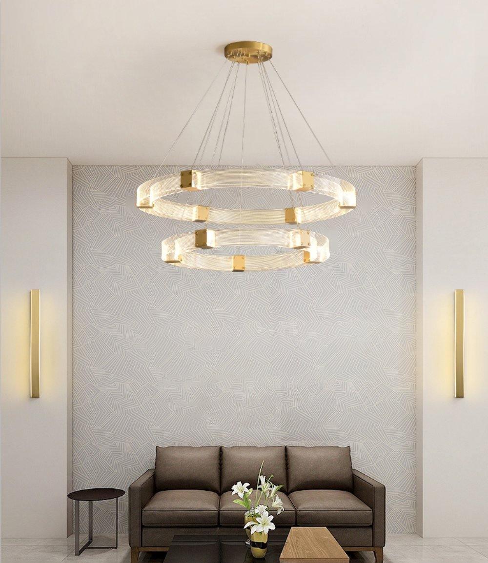 Люстра Parallel LED - два уровня ∅80см + ∅60см, холодный свет, круглая