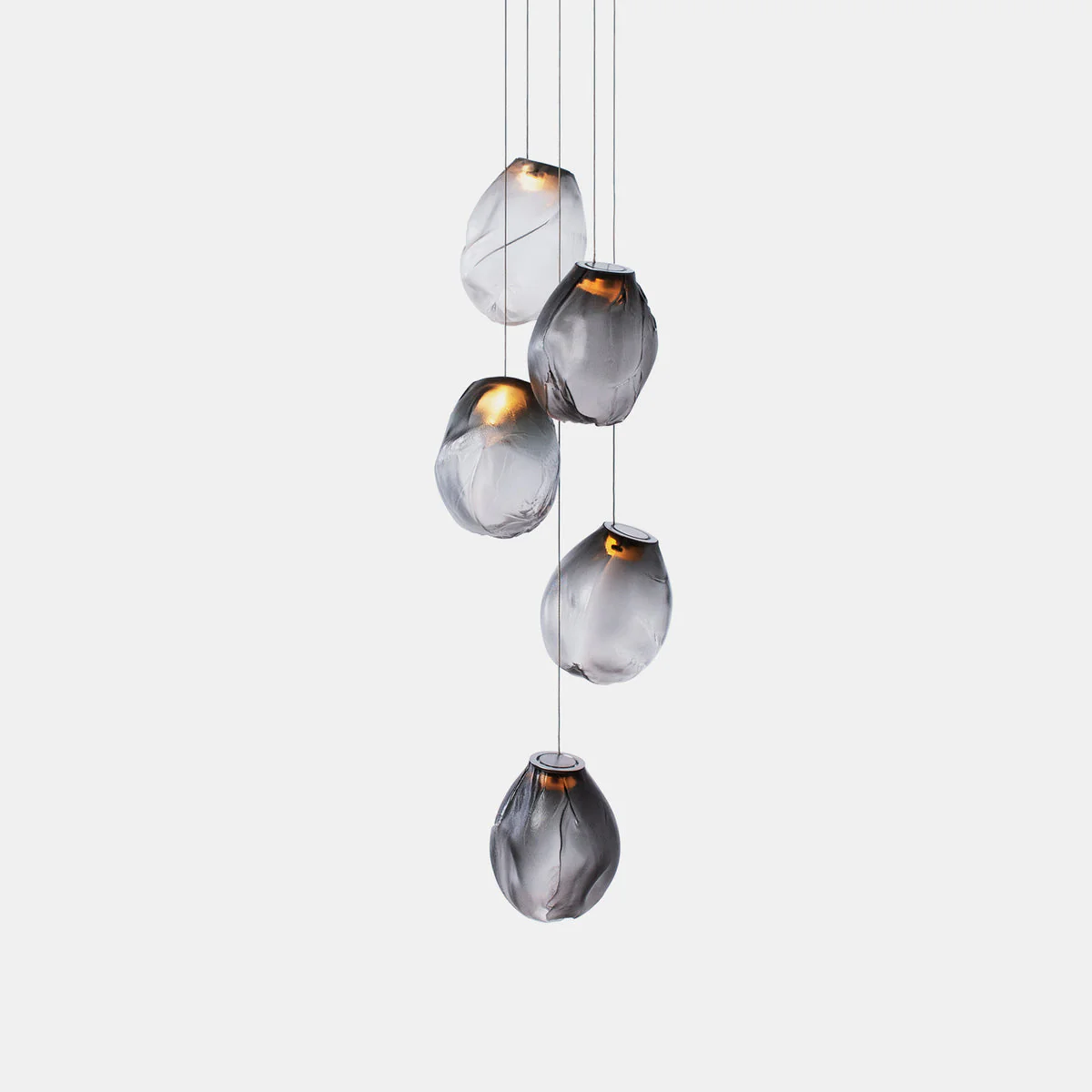 Подвесной светильник Liquid Glass Stone - 3 подвеса ∅30см x 120см, белый, теплый свет