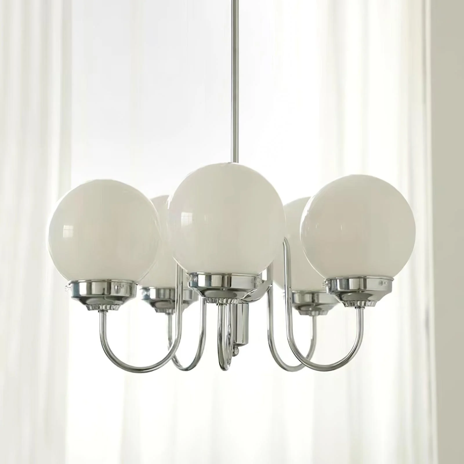 Люстра Progress Lighting Carisa - 5 плафонов ∅55см x 30см, хром