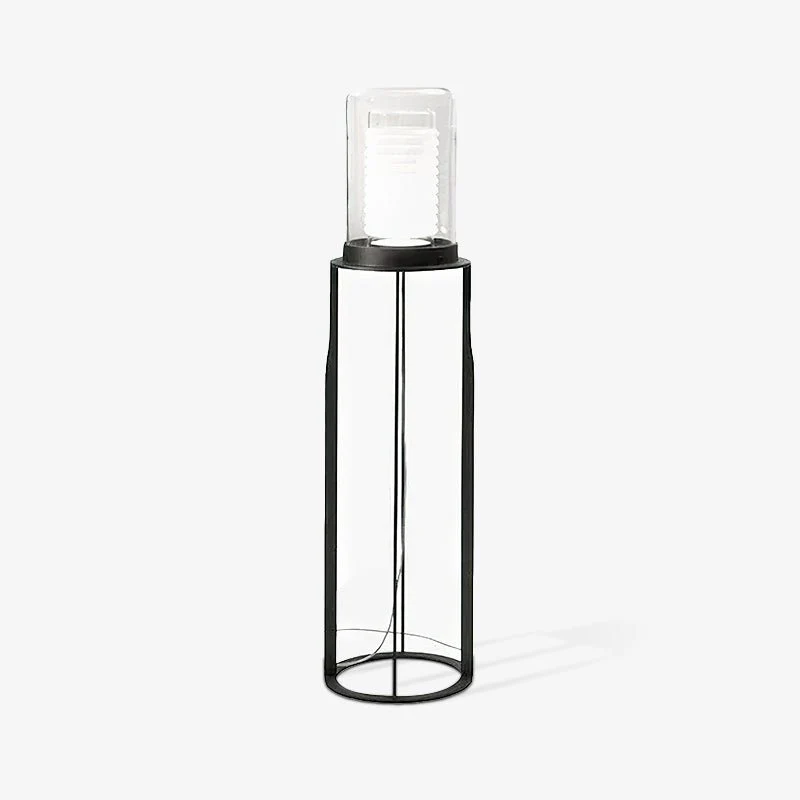 Dual Cylinder Glass Floor Lamp - ∅ 12.6″ x H 54.3″ / Dia 32cm x H 138cm / Black / AU plug