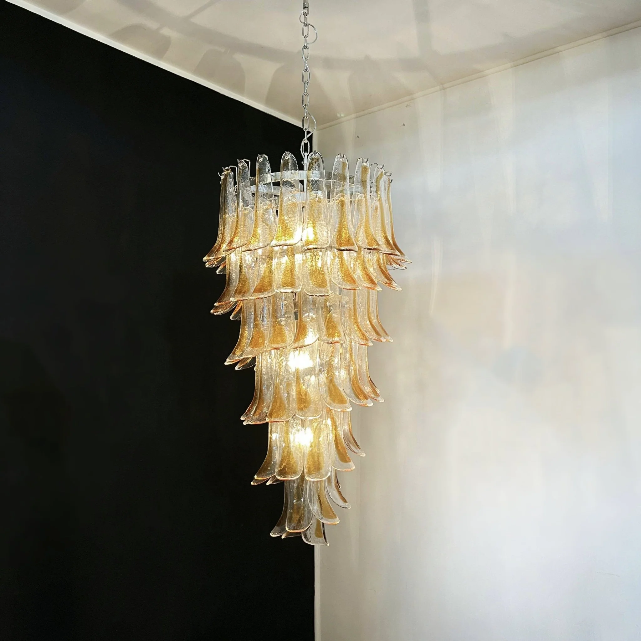 Люстра Marigold Murano - ∅64см x 120см, янтарь, никель
