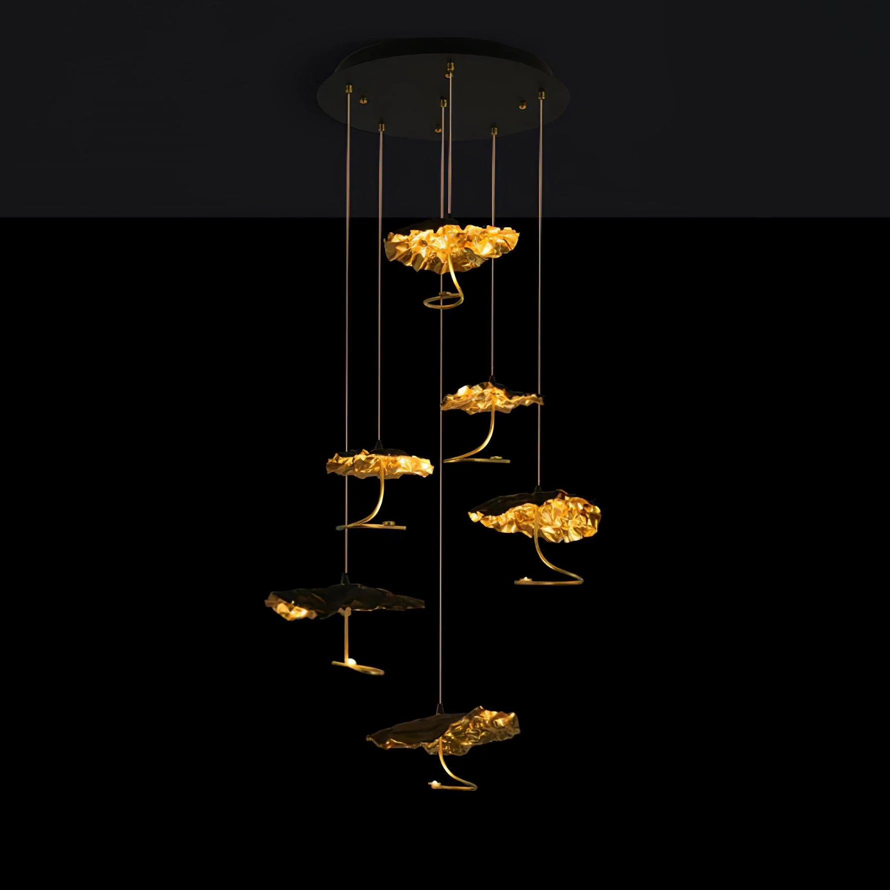 Люстра Brass Aviary Constellation - 1 подвес ∅25см х 15см, латунь, черный, теплый свет